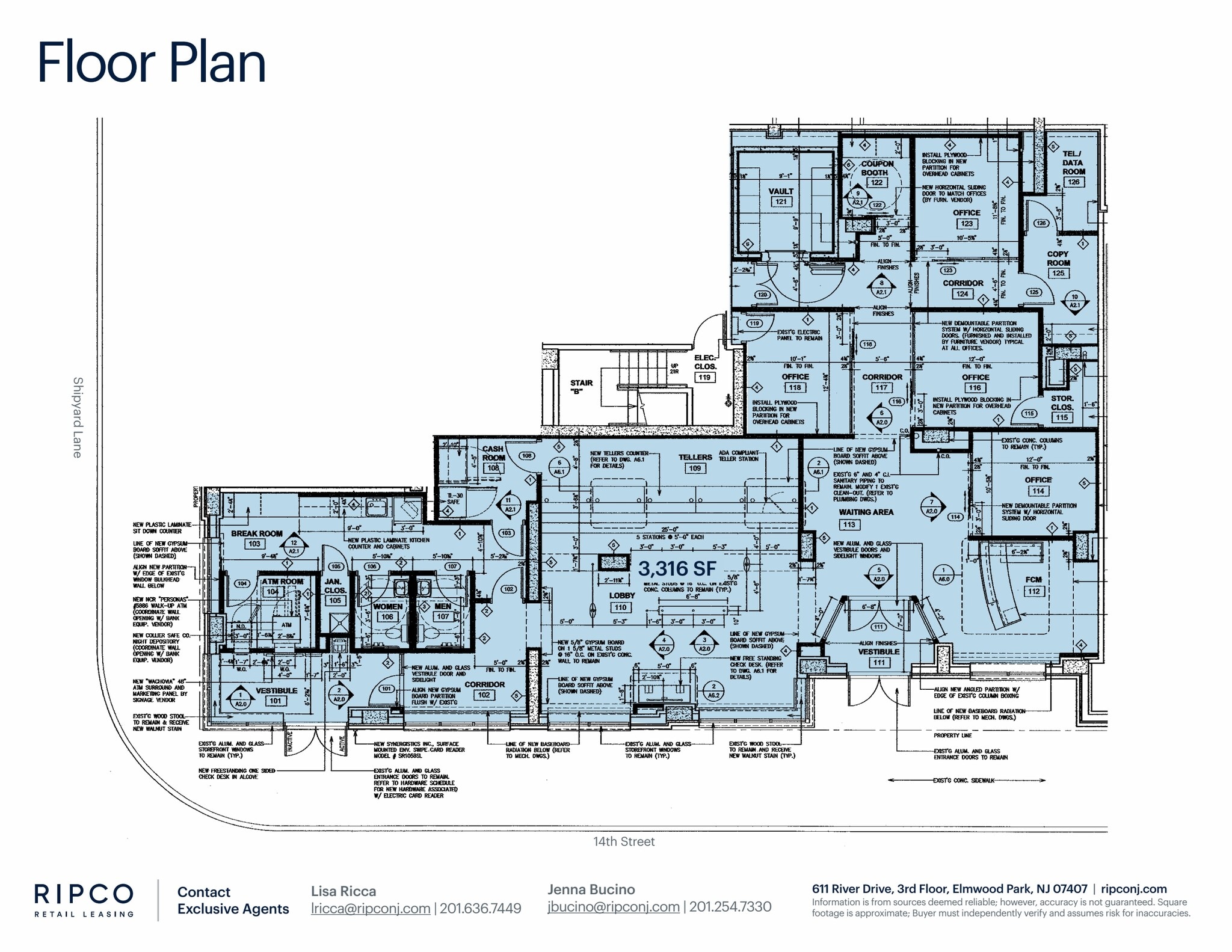 2 14th St, Hoboken, NJ à louer Plan d’étage– Image 1 sur 1