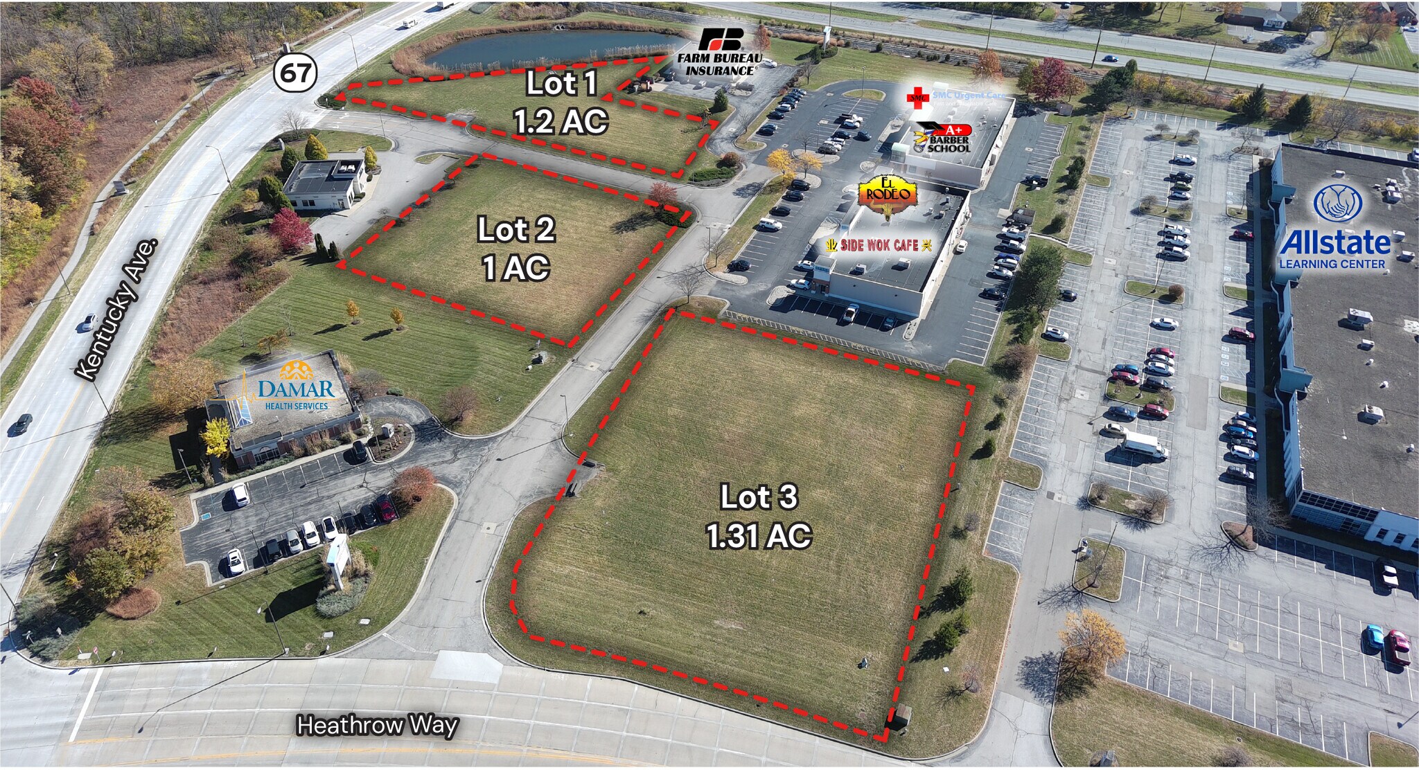 AmeriPlex Land 3 Lots portefeuille de 3 biens à vendre sur LoopNet.fr Aérien– Image 1 sur 12