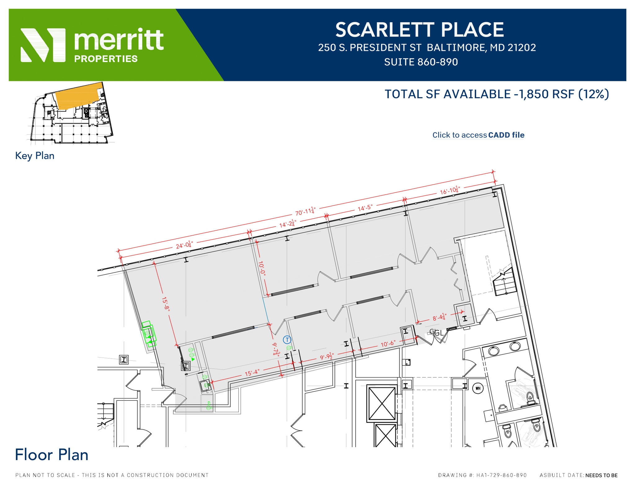 729 E Pratt St, Baltimore, MD à louer Plan d’étage– Image 1 sur 1