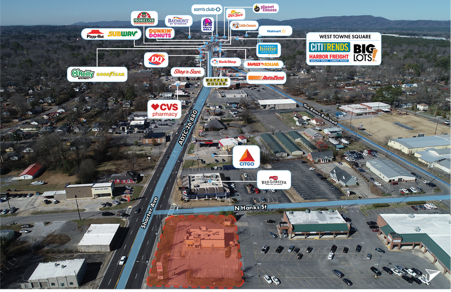 618 Shorter Ave NW, Rome, GA à louer - Aérien – Image 2 sur 3