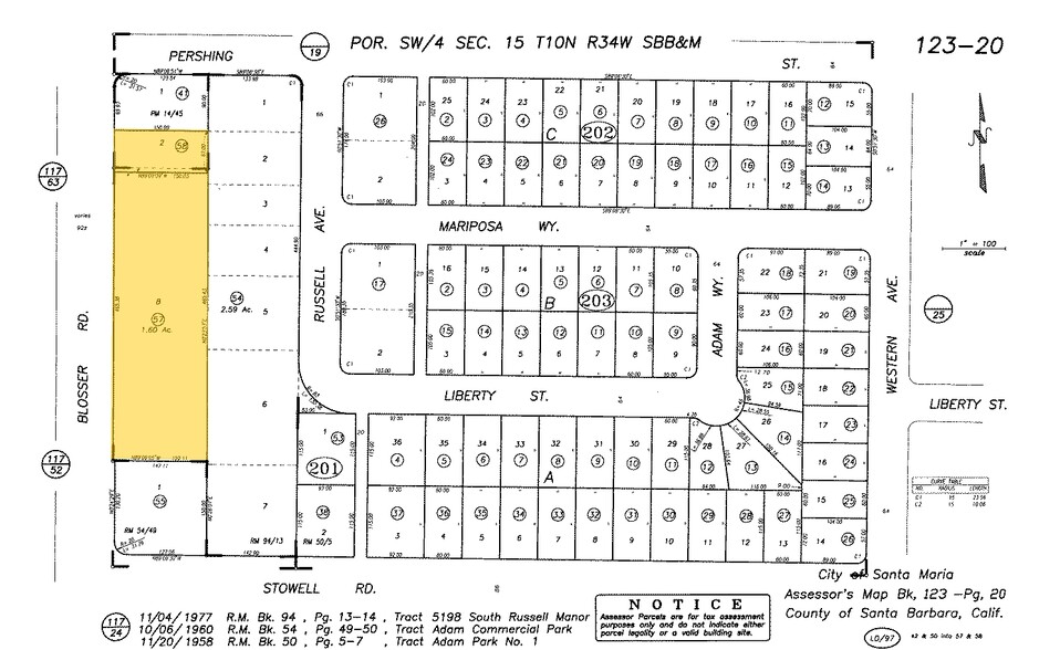 S Blosser, Santa Maria, CA à vendre - Plan cadastral – Image 2 sur 2