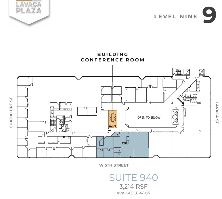 504 Lavaca St, Austin, TX à louer Plan d’étage– Image 1 sur 1