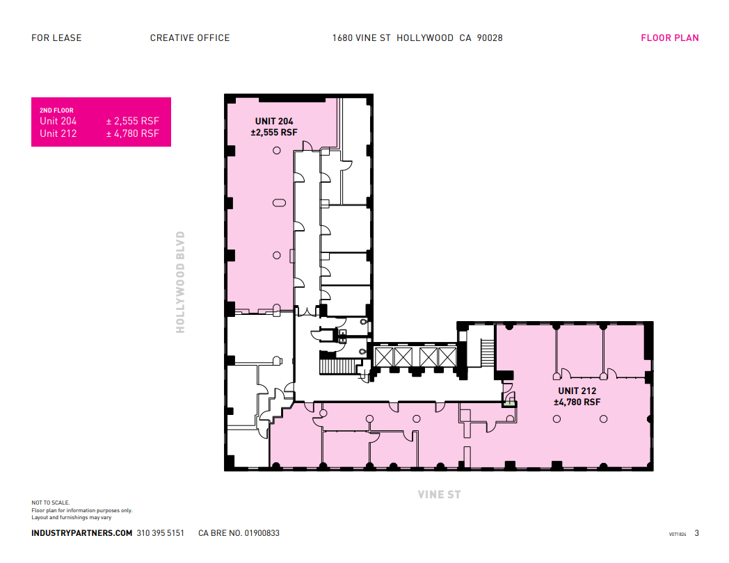 1680 N Vine St, Hollywood, CA à louer Plan d’étage– Image 1 sur 1