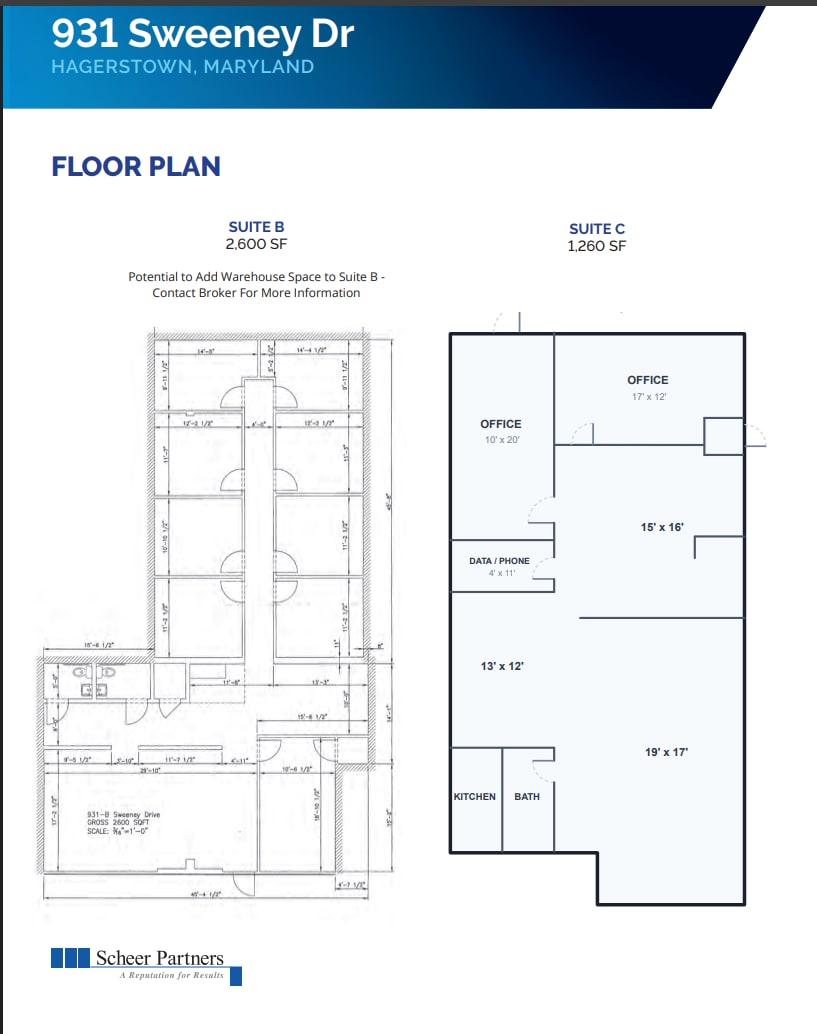 931 Sweeney Dr, Hagerstown, MD à louer Plan d’étage– Image 1 sur 1