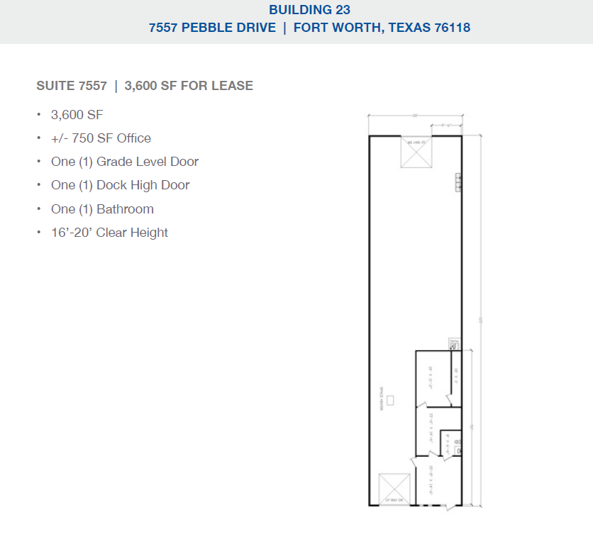 2501-2519 Gravel Dr, Fort Worth, TX à louer Plan d’étage– Image 1 sur 1