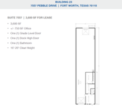 2501-2519 Gravel Dr, Fort Worth, TX à louer Plan d’étage– Image 1 sur 1