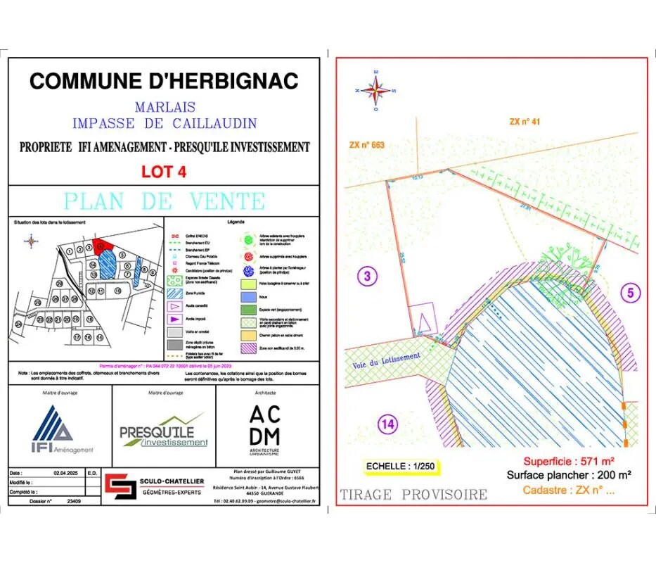 Terrain dans Herbignac à vendre Plan de site– Image 1 sur 4