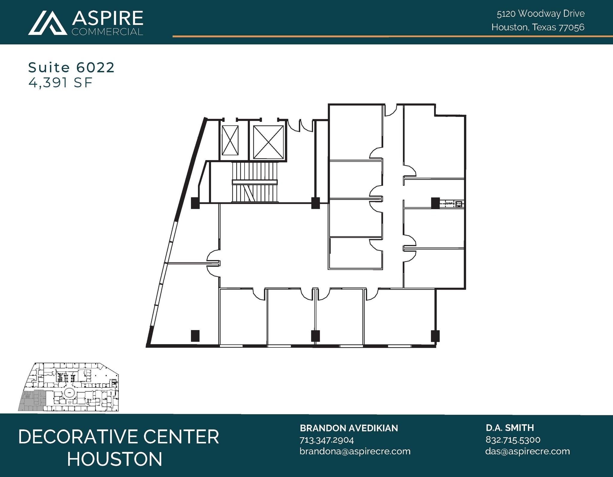 5120 Woodway Dr, Houston, TX à louer Plan d’étage– Image 1 sur 5