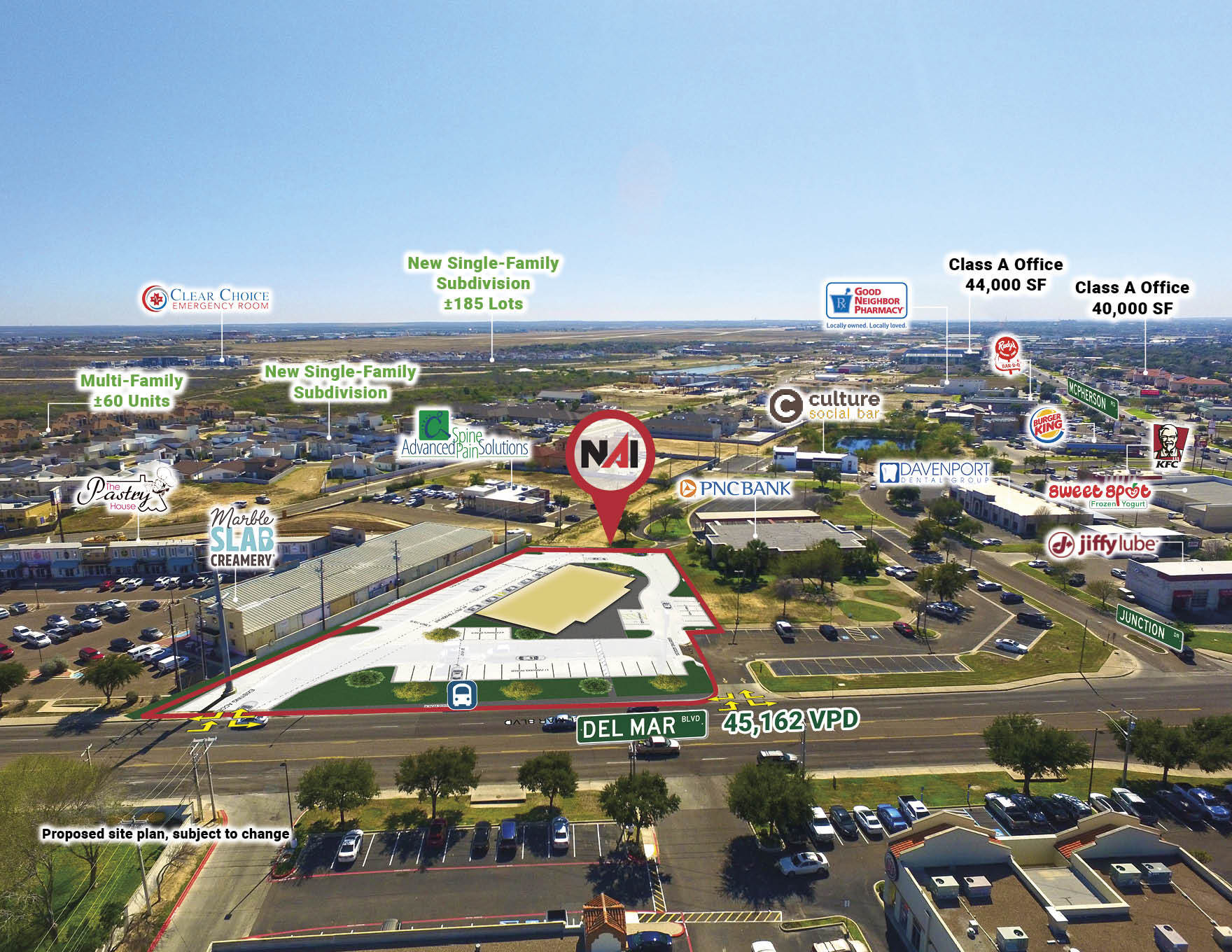 1321 E Del Mar Blvd, Laredo, TX à louer Aérien– Image 1 sur 5