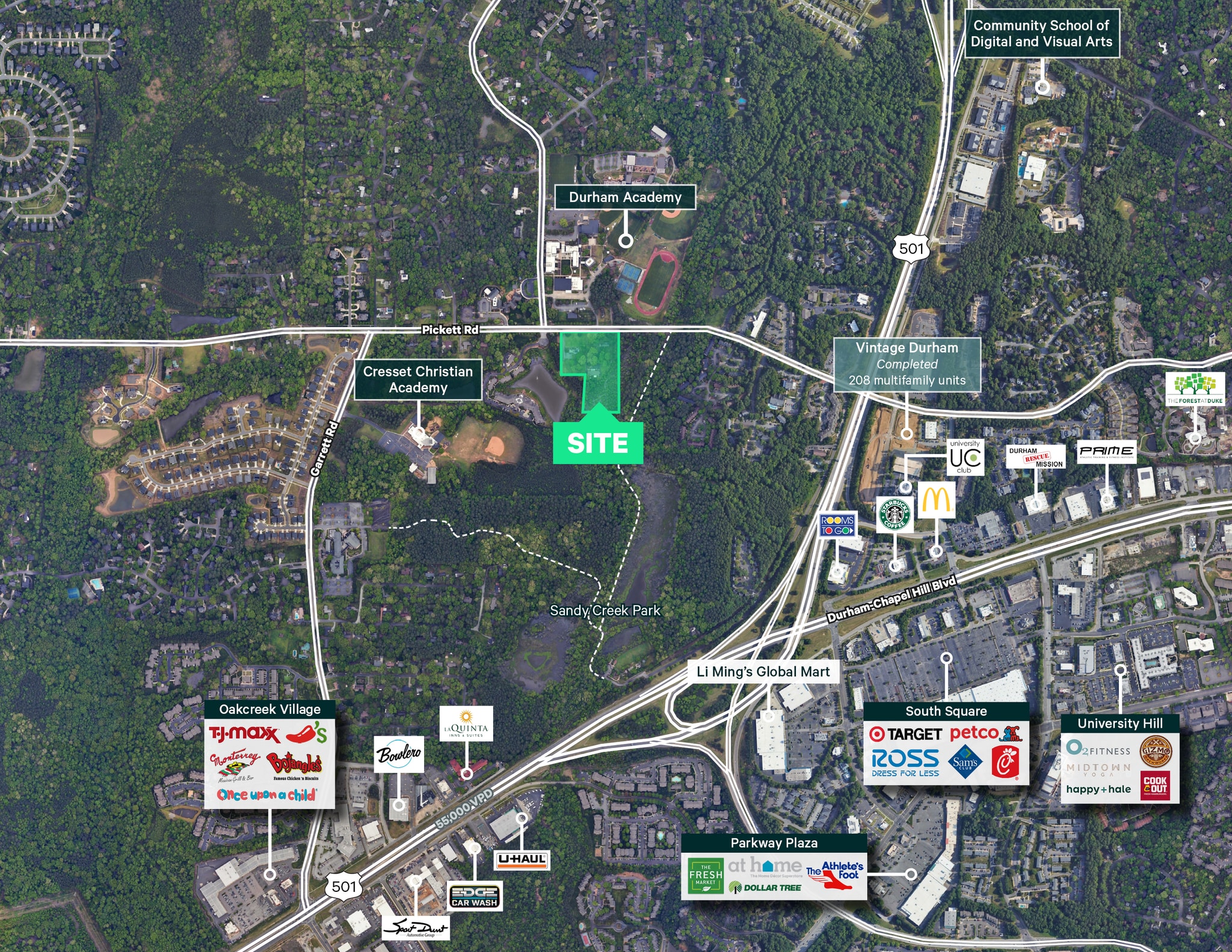 3117-3127 Pickett rd, Durham, NC à vendre Aérien– Image 1 sur 2