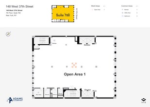 148 W 37th St, New York, NY à louer Plan d’étage– Image 1 sur 3