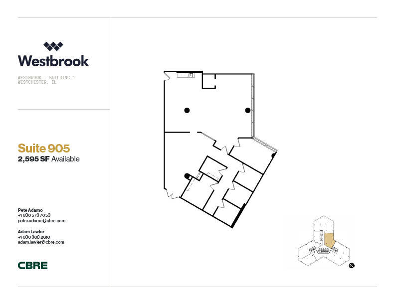 1 Westbrook Corporate Ctr, Westchester, IL à louer Plan d’étage– Image 1 sur 1