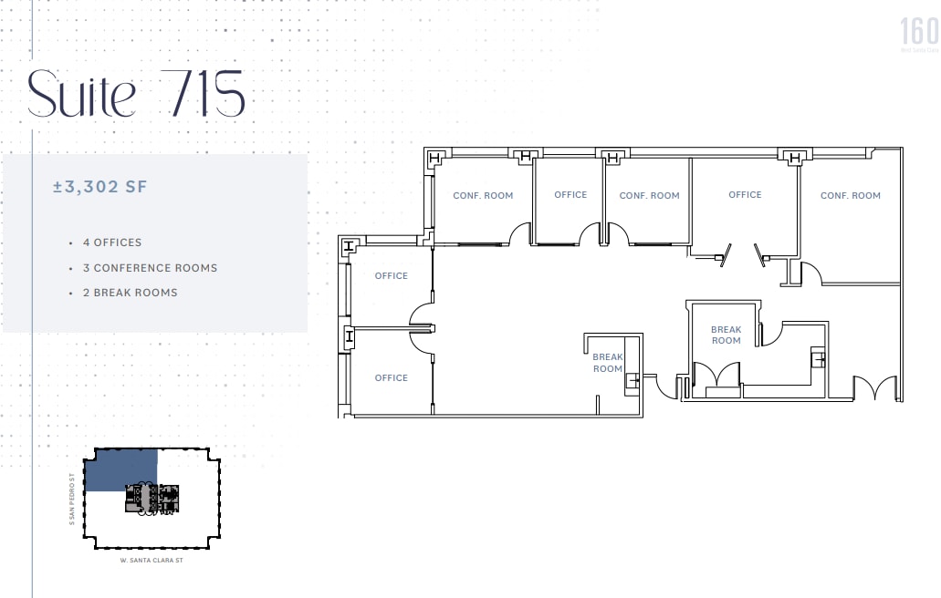 160 W Santa Clara St, San Jose, CA à louer Plan d’étage– Image 1 sur 1