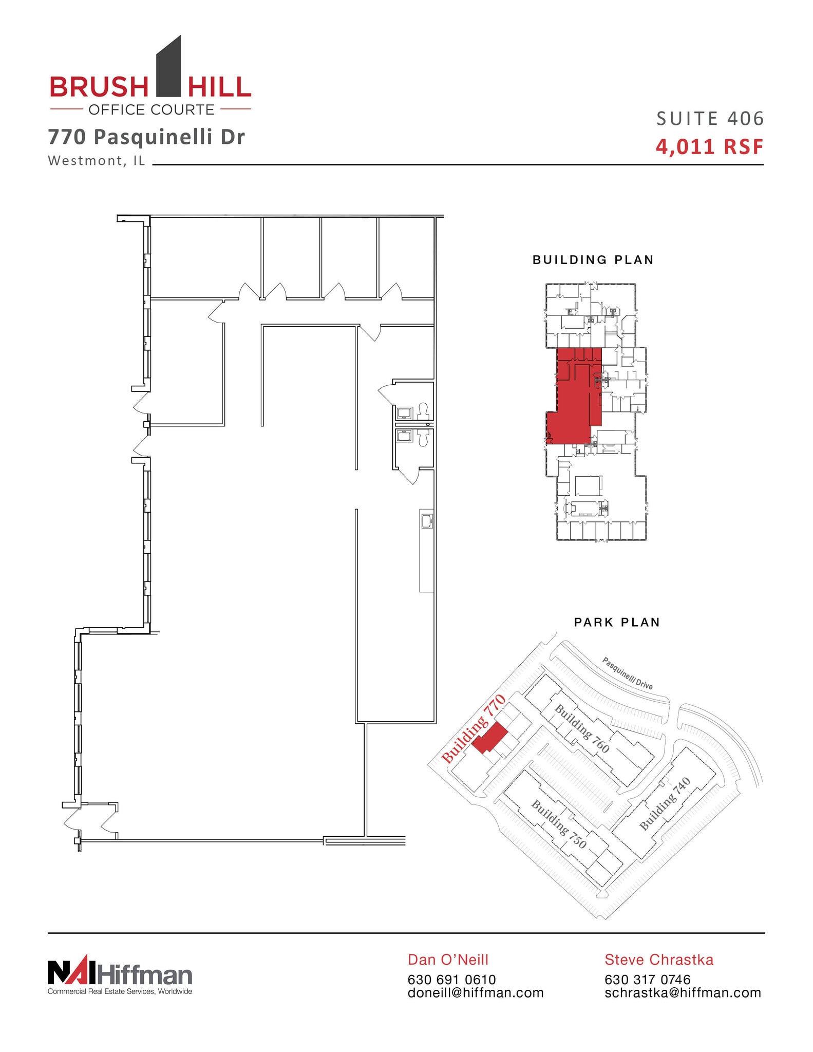 740 Pasquinelli Dr, Westmont, IL à louer Plan d’étage– Image 1 sur 2