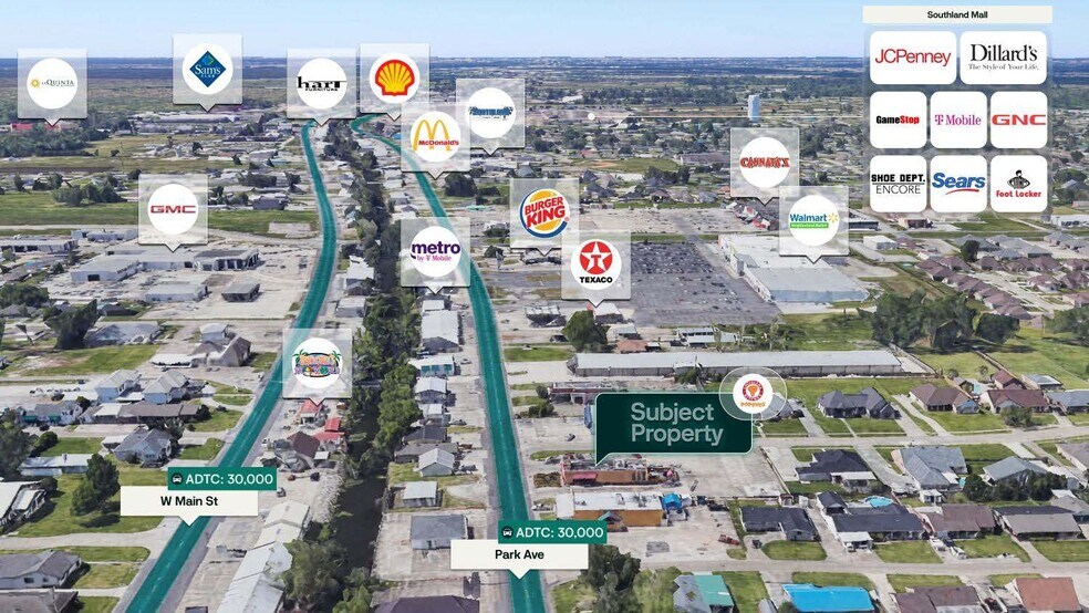 6509 W Park Ave, Houma, LA à vendre - Aérien – Image 2 sur 3
