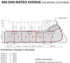 400-418 San Mateo Ave, San Bruno, CA à louer Plan d’étage– Image 1 sur 1