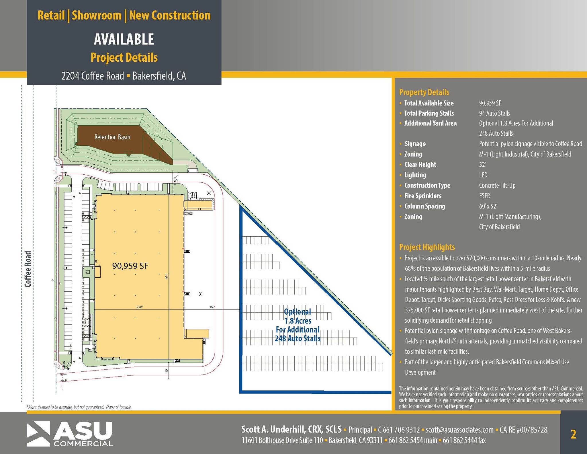 2204 Coffee Rd, Bakersfield, CA à louer Plan de site– Image 1 sur 2