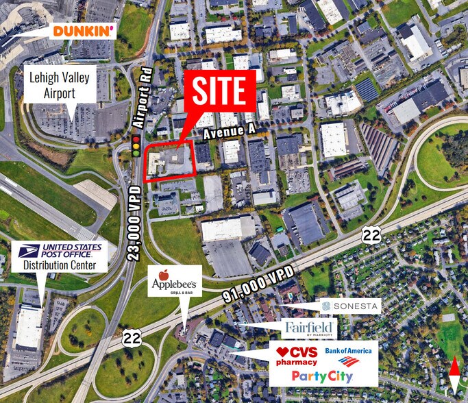 2940 Airport Rd A/K/A 2355 Ave, Bethlehem, PA à vendre - Aérien – Image 1 sur 4