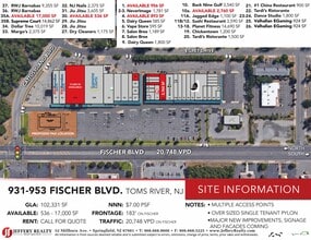931-953 Fischer Blvd, Toms River, NJ à louer Plan de site– Image 1 sur 1