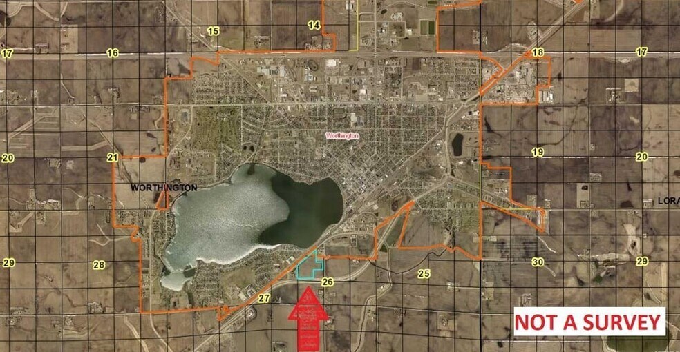 TBD Plotts Ave, Worthington, MN à vendre - Aérien – Image 2 sur 2