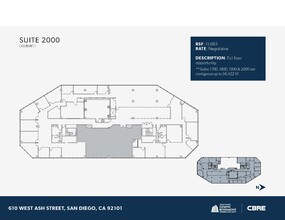 610 W Ash St, San Diego, CA à louer Plan d’étage– Image 1 sur 1