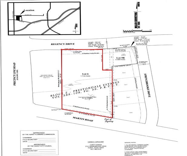 Regency Dr, Hurst, TX à vendre - Plan cadastral – Image 2 sur 2