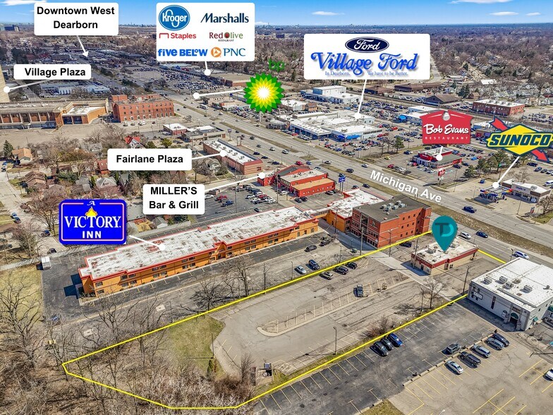 23780 Michigan Ave, Dearborn, MI à vendre - Aérien – Image 3 sur 3