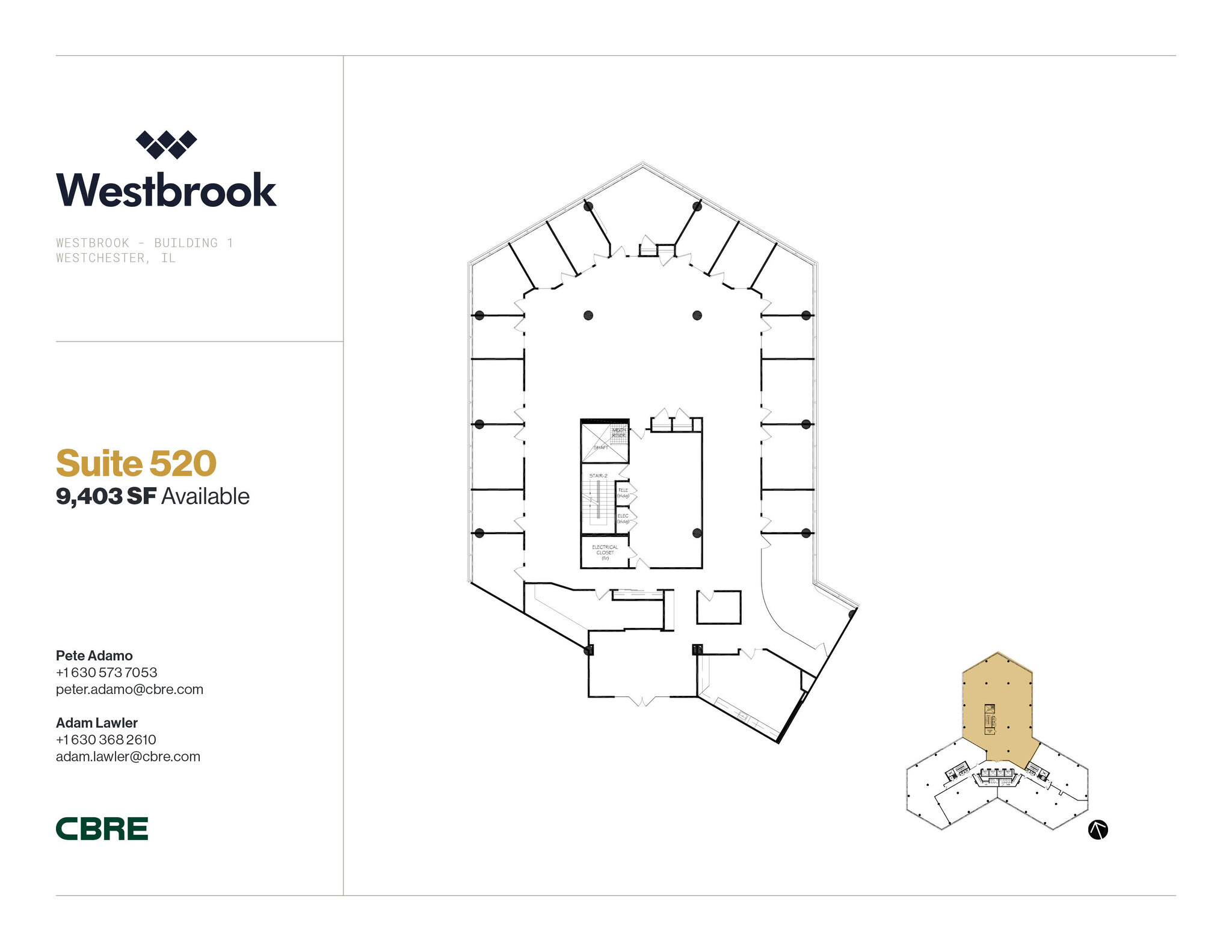 1 Westbrook Corporate Ctr, Westchester, IL à louer Plan d’étage– Image 1 sur 1