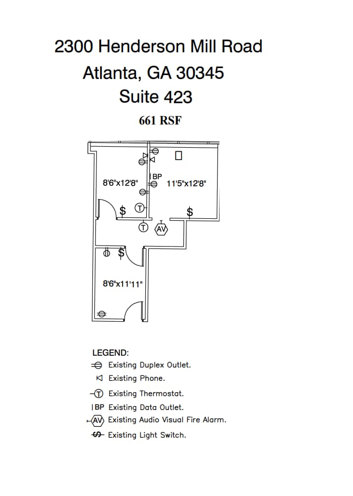 2300 Henderson Mill Rd NE, Atlanta, GA à vendre Plan d’étage– Image 1 sur 1