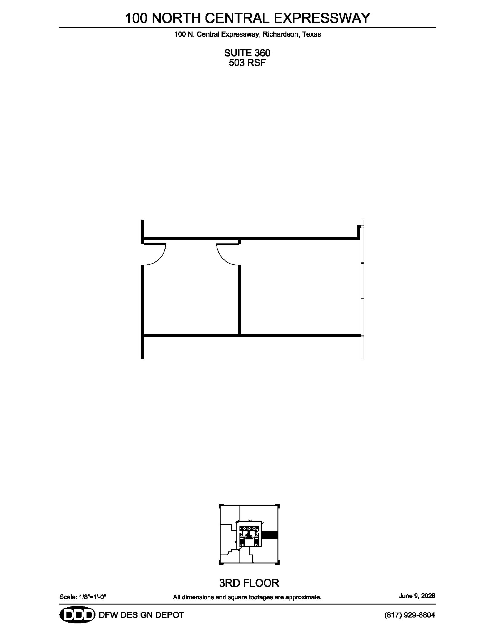 100 N Central Expy, Richardson, TX à louer Plan d’étage– Image 1 sur 2