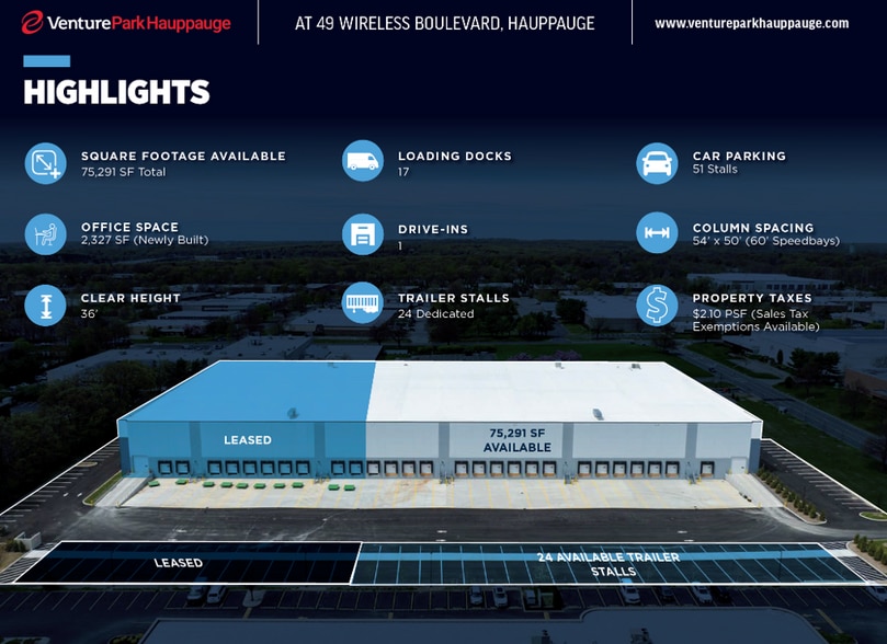 49 Wireless Blvd, Hauppauge, NY à louer - Plan d’étage type – Image 1 sur 5