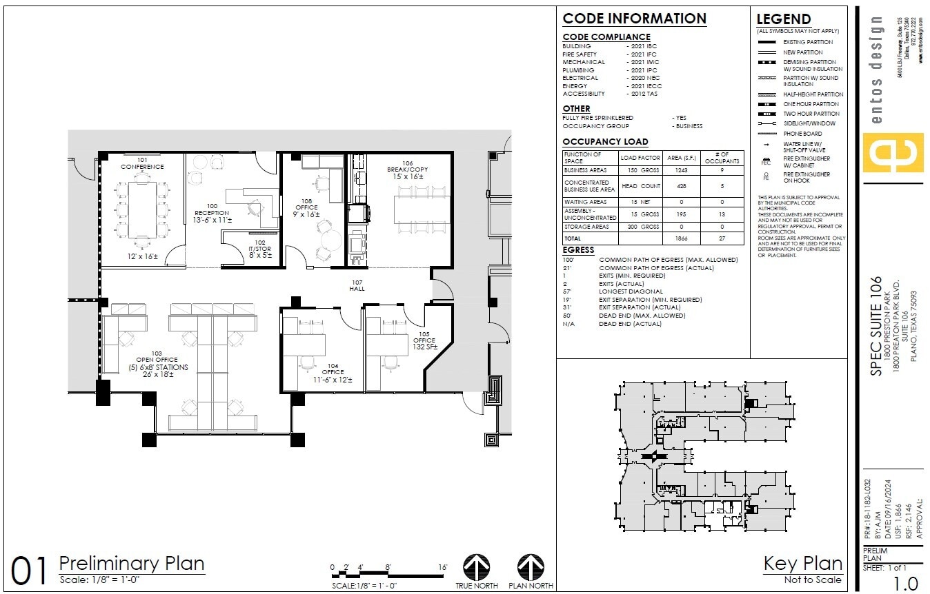 1800 Preston Park Blvd, Plano, TX à louer Plan d’étage– Image 1 sur 2
