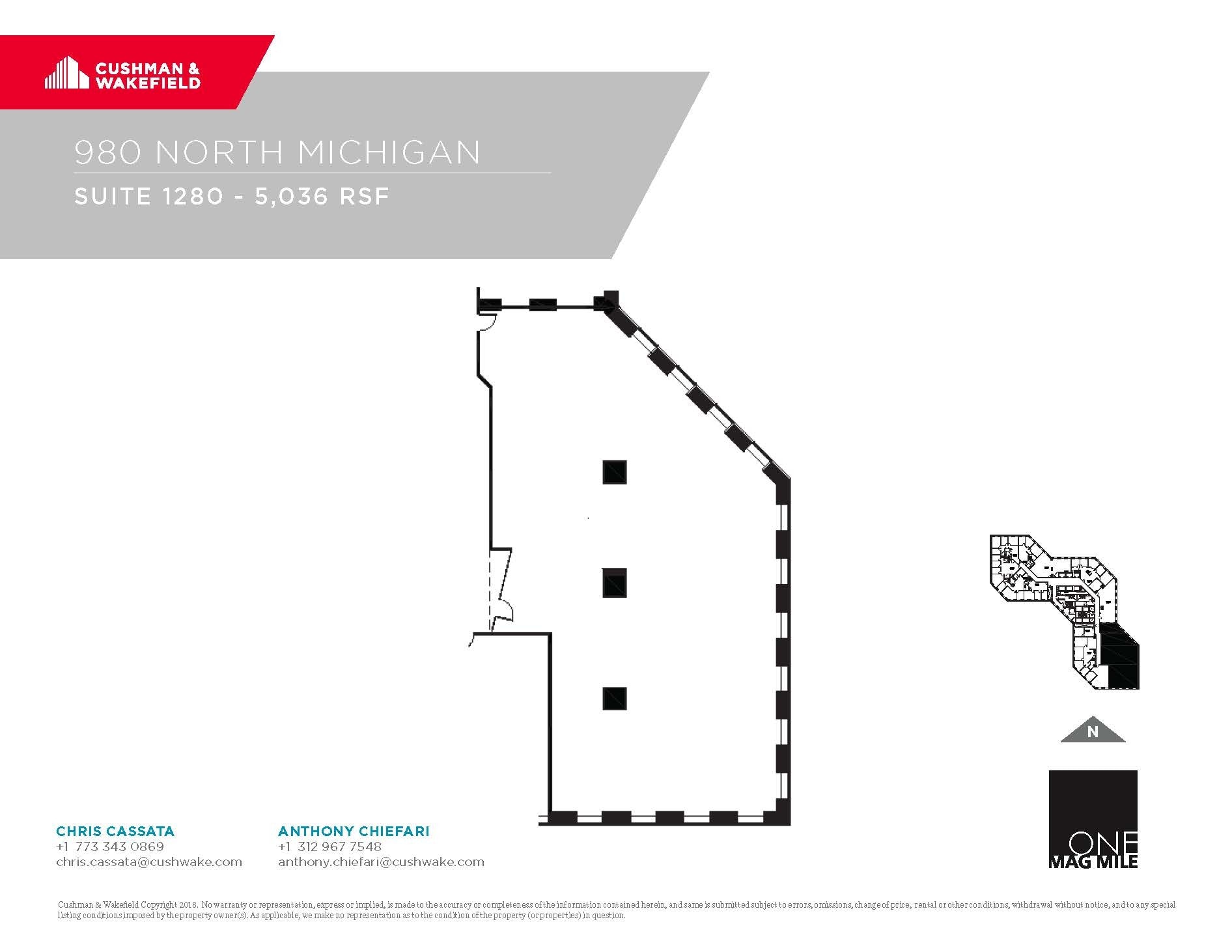 980 N Michigan Ave, Chicago, IL à louer Plan d’étage– Image 1 sur 1