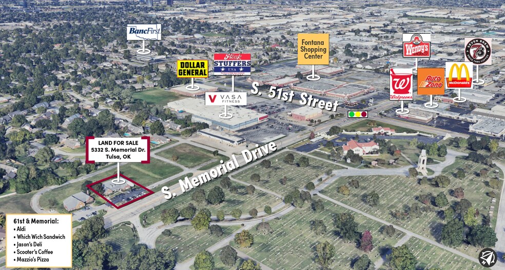 5332 S Memorial Dr, Tulsa, OK à vendre - Aérien – Image 3 sur 6