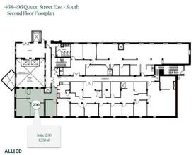 468-496 Queen St E, Toronto, ON à louer Plan d’étage– Image 1 sur 1