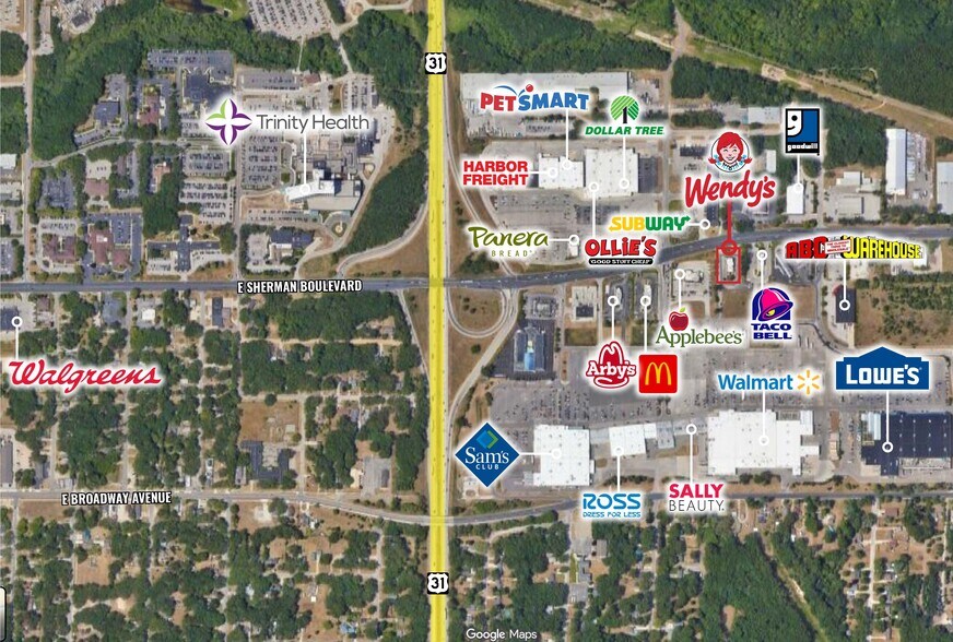 1865 E Sherman Blvd, Muskegon, MI à vendre - Aérien – Image 3 sur 3