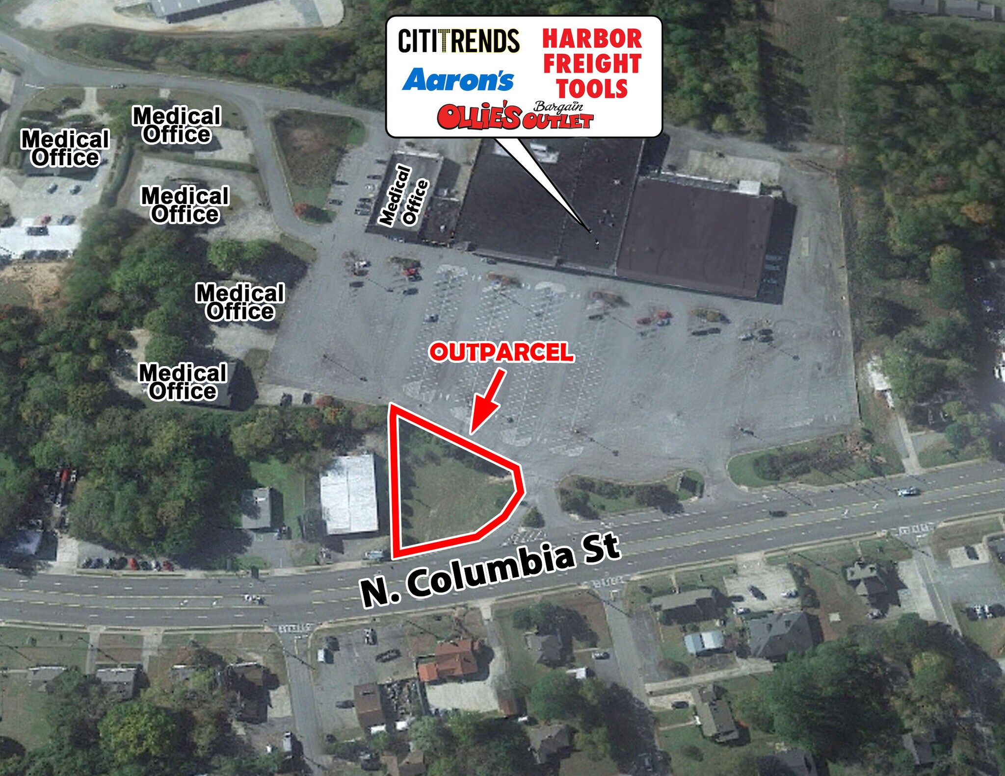 1320-1490 N Columbia St, Milledgeville, GA à louer Aérien– Image 1 sur 5
