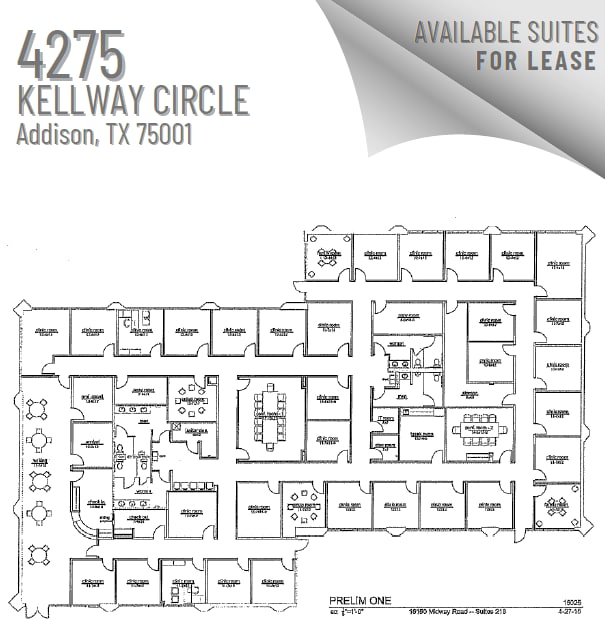4275 Kellway Cir, Addison, TX à louer Plan d’étage– Image 1 sur 1