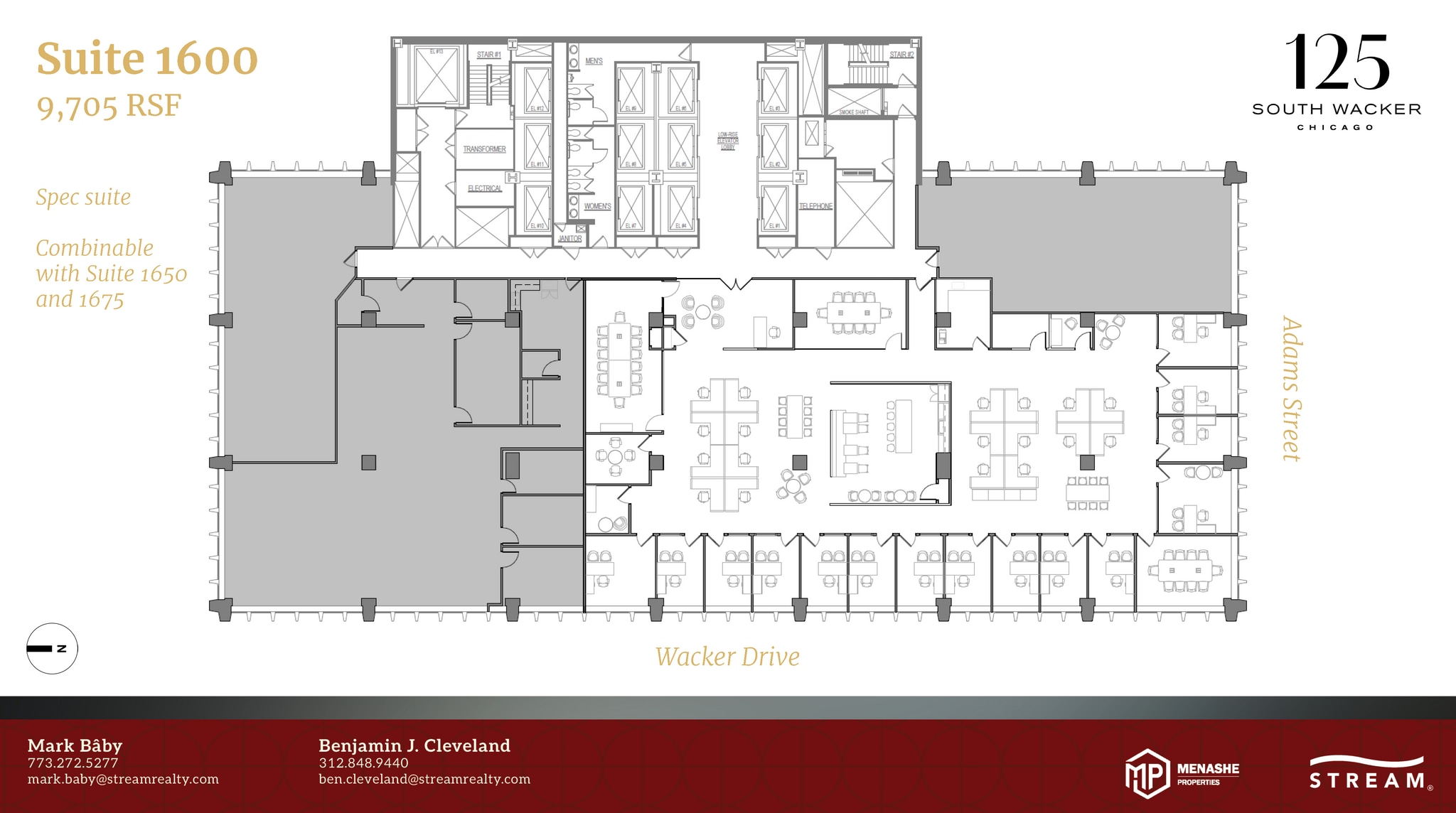 125 S Wacker Dr, Chicago, IL à louer Plan d’étage– Image 1 sur 1