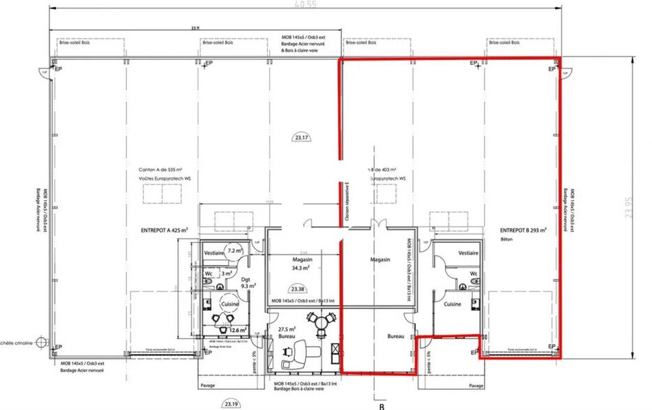 Local d’activités dans Billy-Berclau à louer - Plan d’étage – Image 2 sur 2