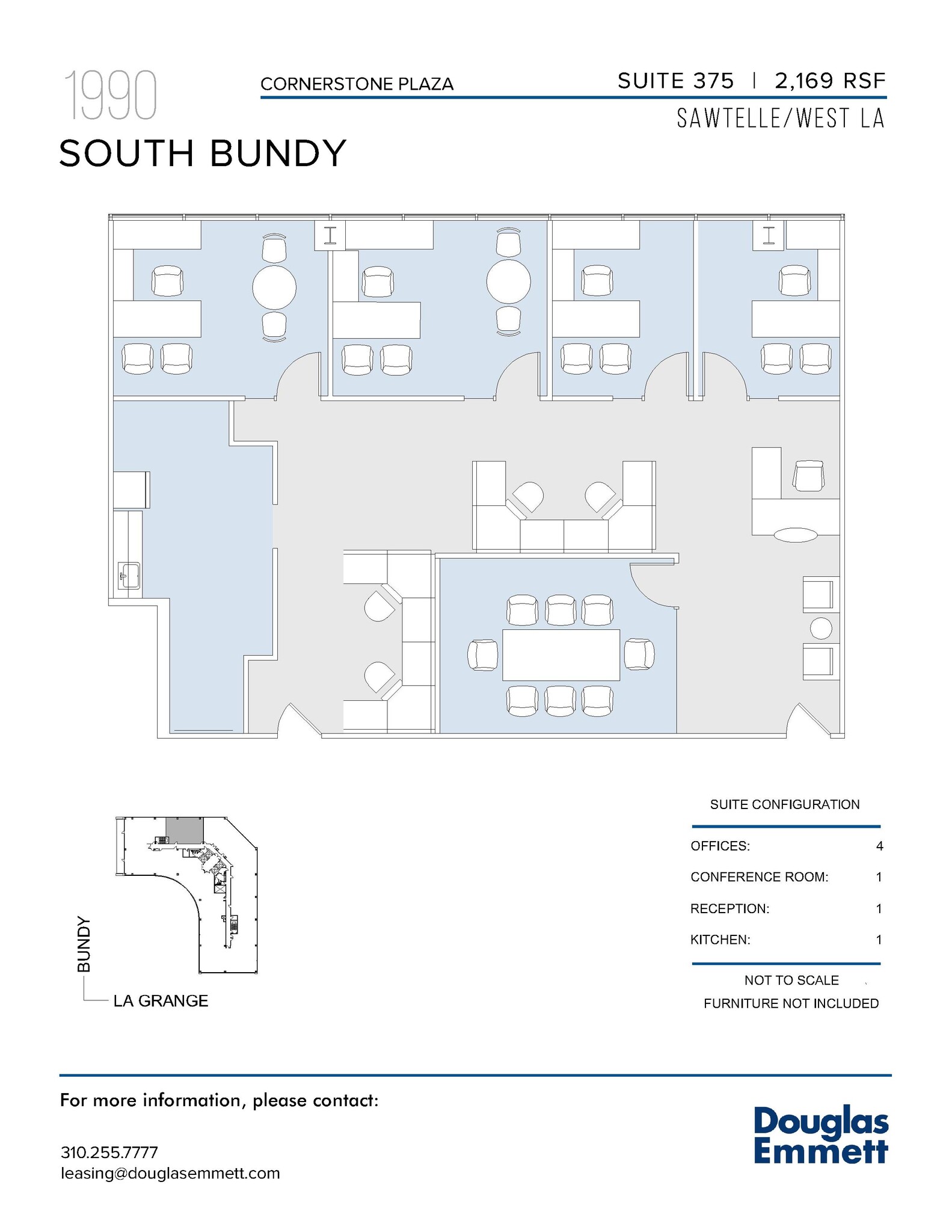 1990 S Bundy Dr, Los Angeles, CA à louer Plan d’étage– Image 1 sur 1
