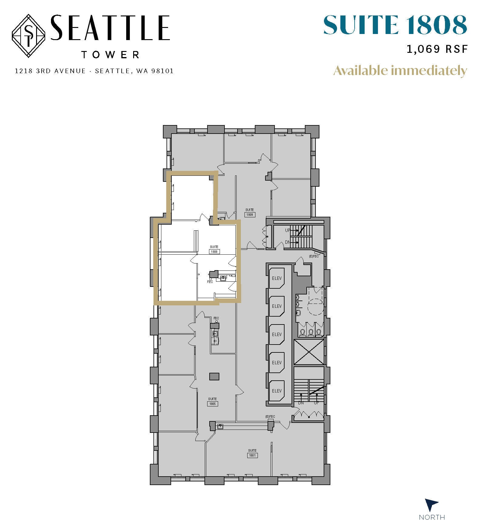 1218 3rd Ave, Seattle, WA à louer Plan d’étage– Image 1 sur 1