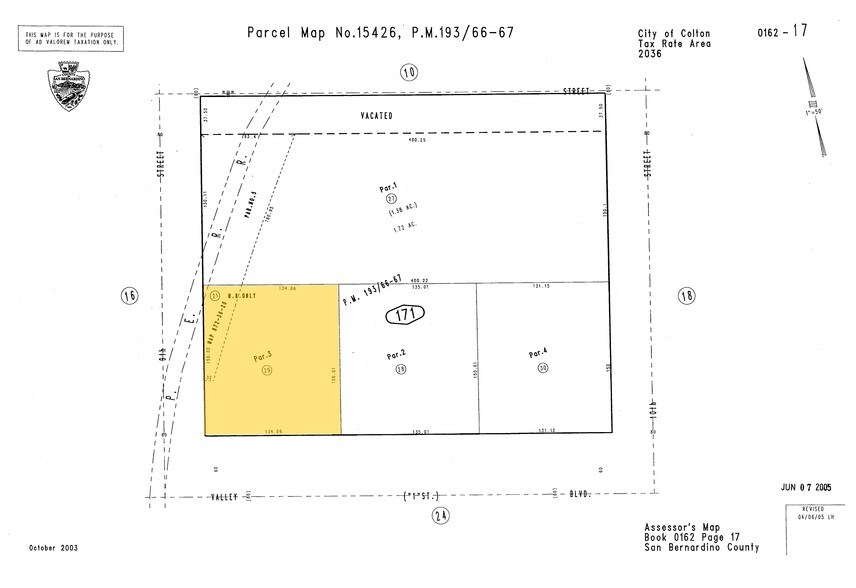 201 E Valley Blvd, Colton, CA à louer - Plan cadastral – Image 3 sur 15