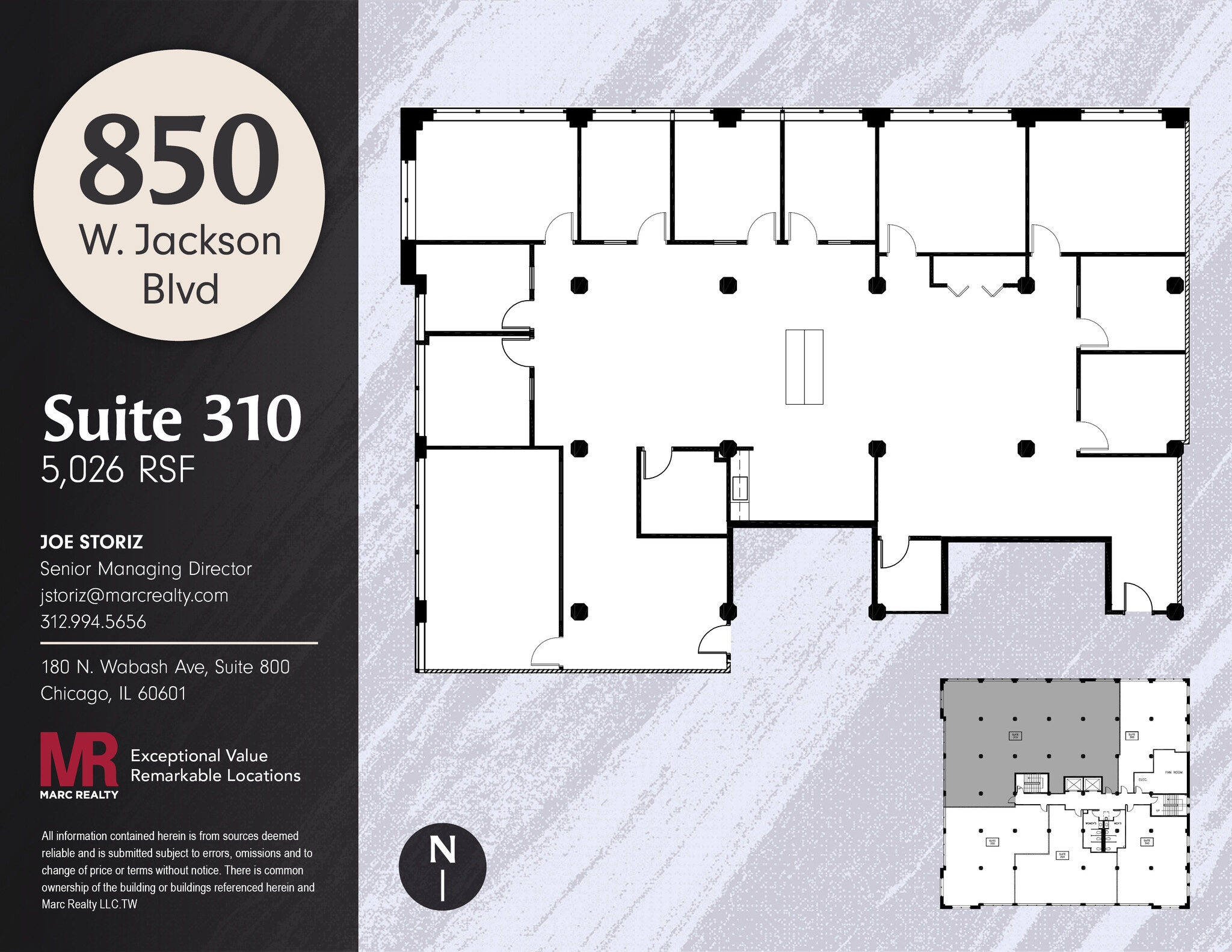 850 W Jackson Blvd, Chicago, IL à louer Plan d’étage– Image 1 sur 11