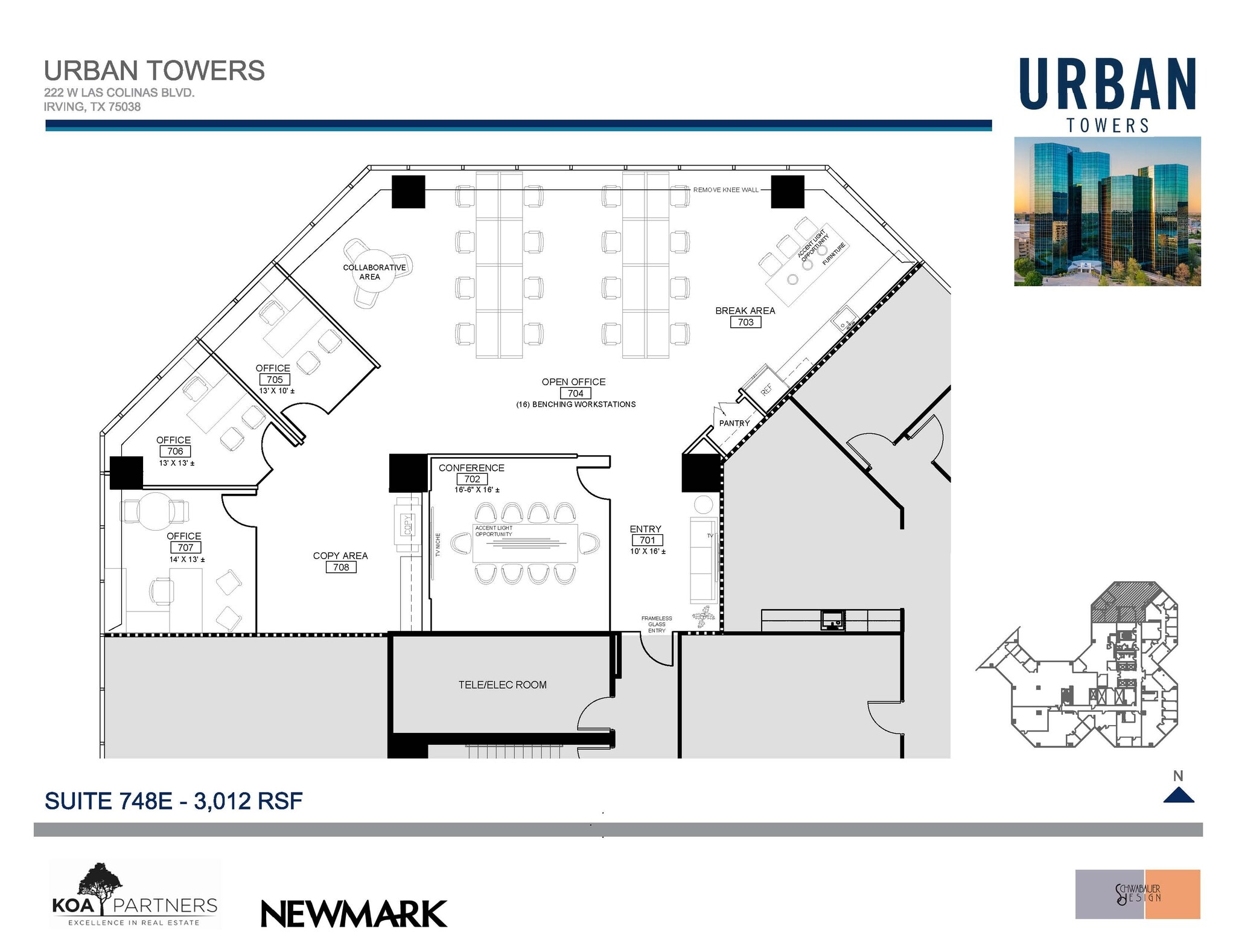 222 W Las Colinas Blvd, Irving, TX à louer Plan d’étage– Image 1 sur 1