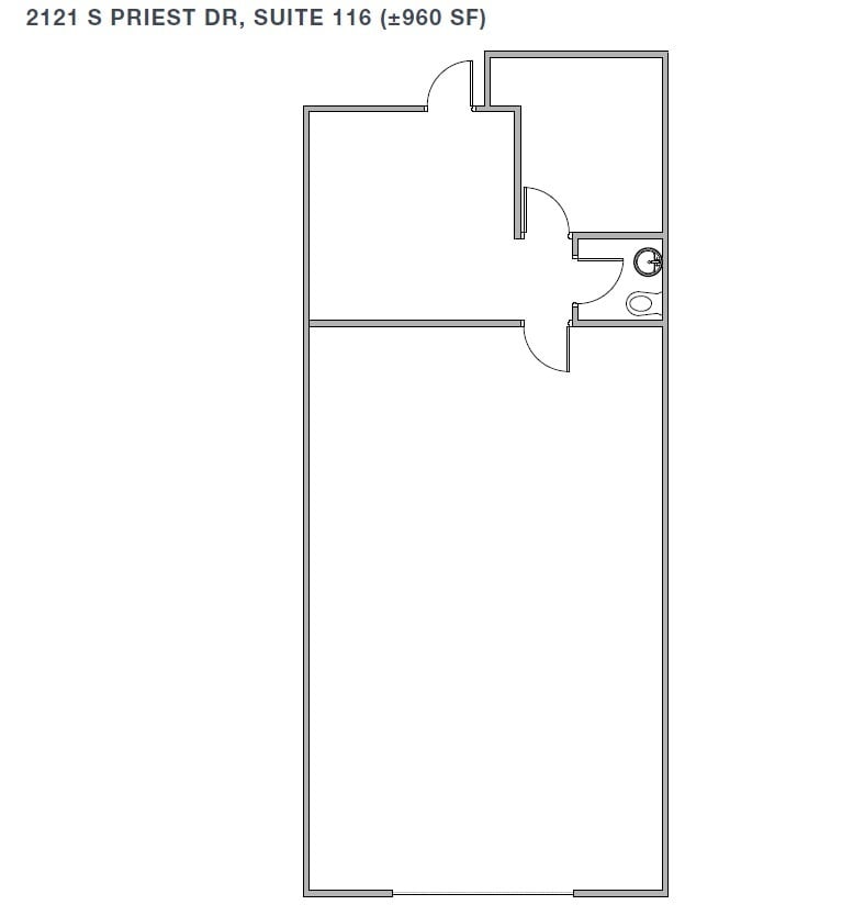 2121 S Priest Dr, Tempe, AZ à louer Plan d’étage– Image 1 sur 1