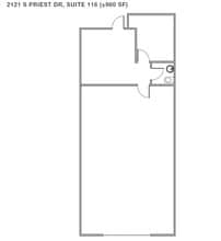 2121 S Priest Dr, Tempe, AZ à louer Plan d’étage– Image 1 sur 1
