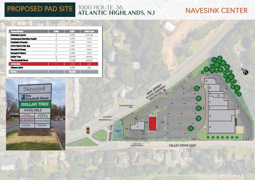 1000 1/2 NJ-36 Rt, Atlantic Highlands, NJ à louer - Plan de site – Image 3 sur 3