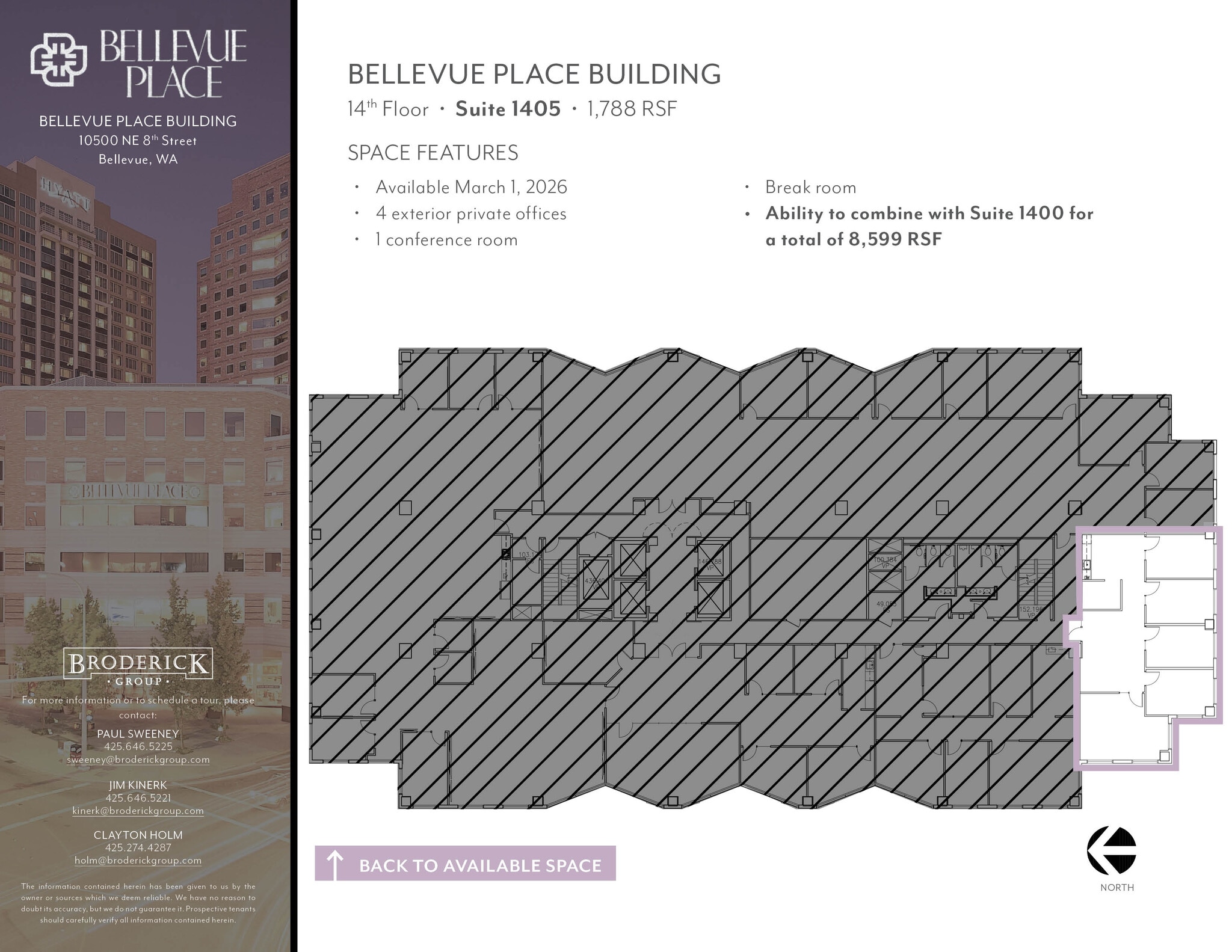 10500 NE 8th St, Bellevue, WA à louer Plan d’étage– Image 1 sur 1