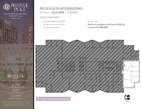 10500 NE 8th St, Bellevue, WA à louer Plan d’étage– Image 1 sur 1